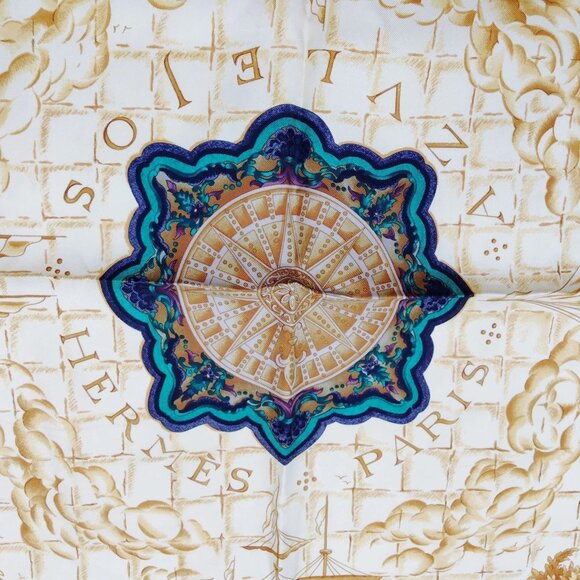 Authentic Hermes Carre 90 Azvlejos Black 100% Silk Scarf mn360-121325 - Picture 8 of 9